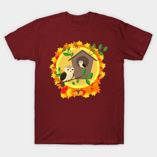 Owl Fall Design T-Shirt